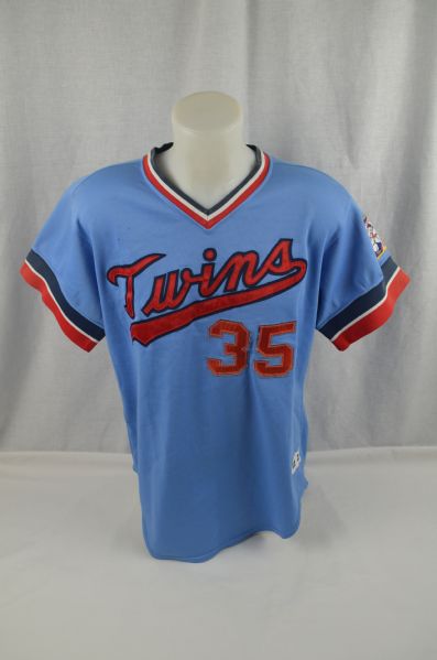 Jay Pettibone 1983 Minnesota Twins Professional Model #35 Jersey w/Heavy Use