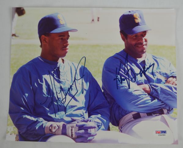 Ken Griffey Jr & Ken Griffey Sr Autographed 8x10 Photo