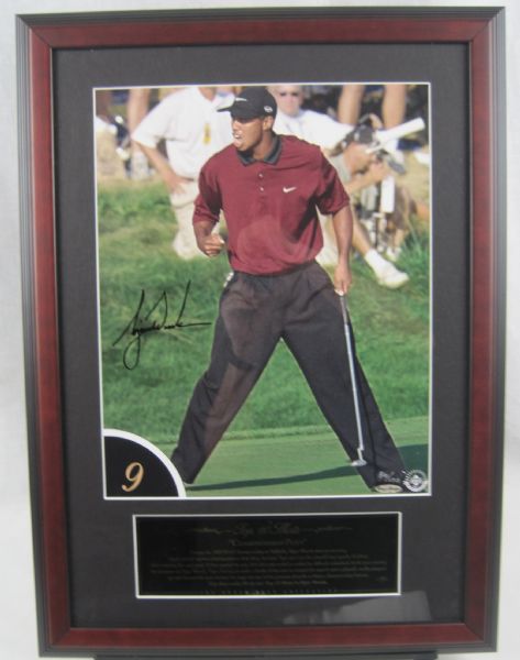 Tiger Woods Autographed Top 10 Shots #9 LE Framed Photo UDA