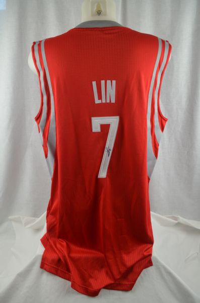 Jeremy Lin Houston Rockets Autographed Jersey w/Rockets LOA