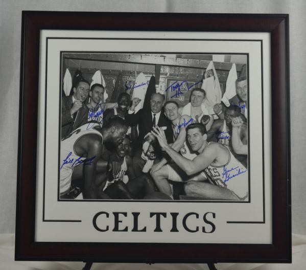 Vintage Boston Celtics Team Signed 16x20 Framed Photo
