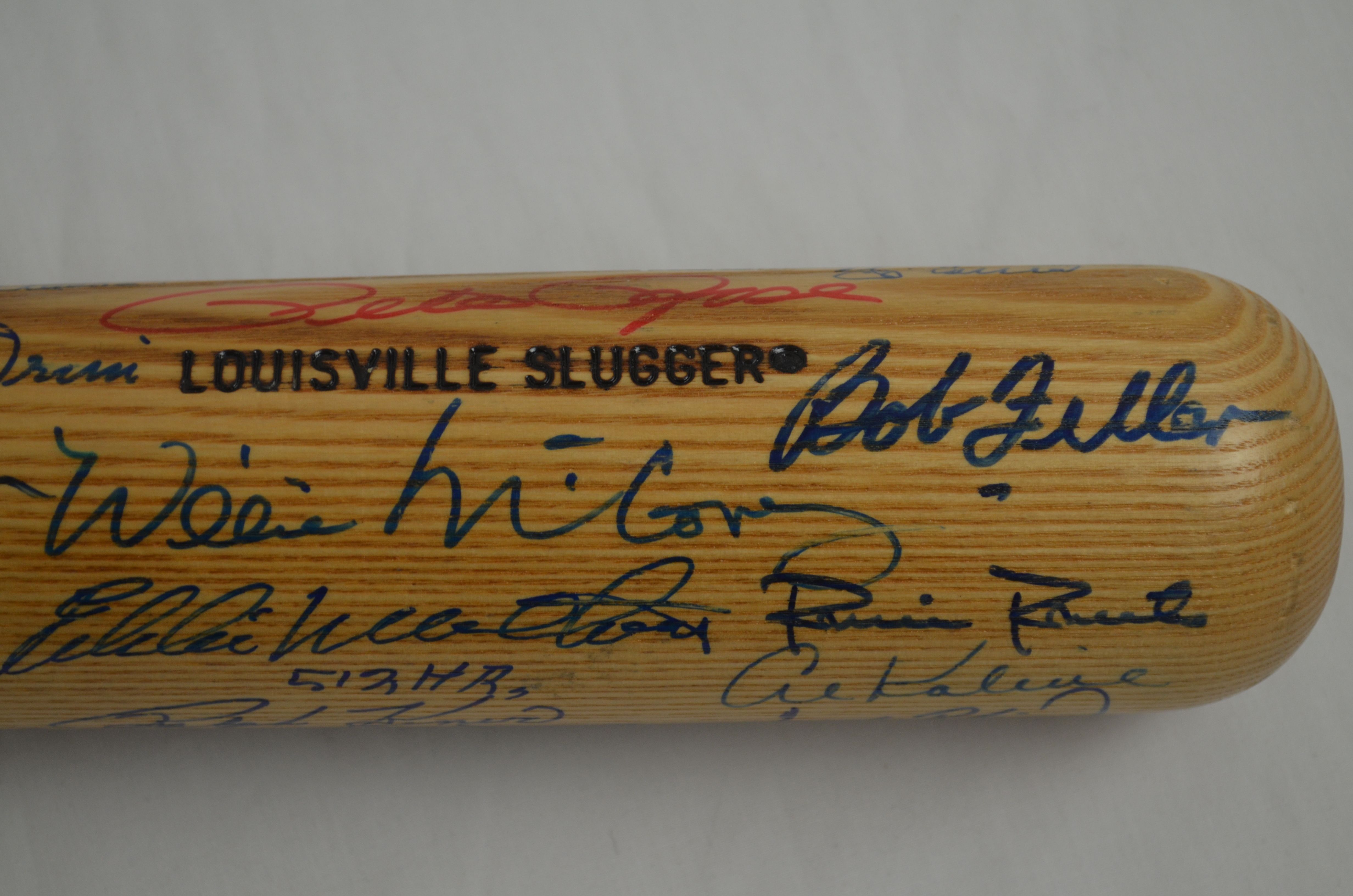 Lot Detail - MLB Hall of Fame Autographed Bat w/31 Signatures