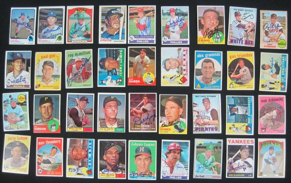 MLB Autographed Baseball Card Collection w/36 Signatures
