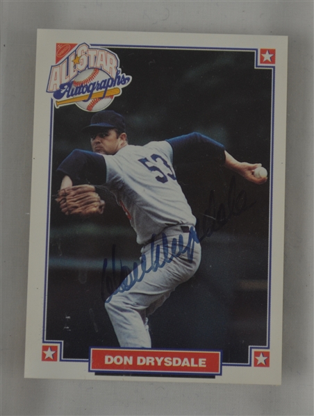 Don Drysdale Autographed Baseball Insert Card