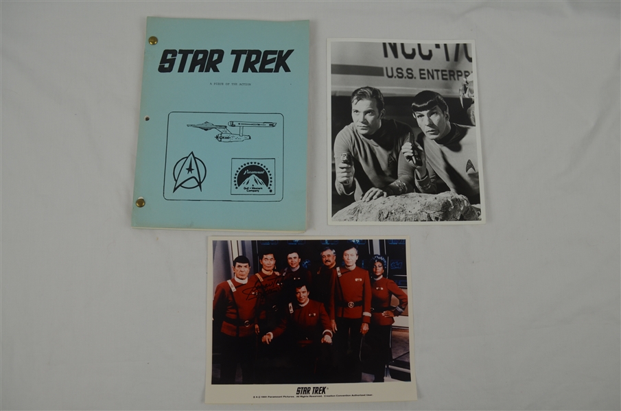 Original 1967 Star Trek Script & George Takei Autographed Photo