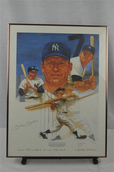 Mickey Mantle Autographed Limited Edition Lithograph #373/536