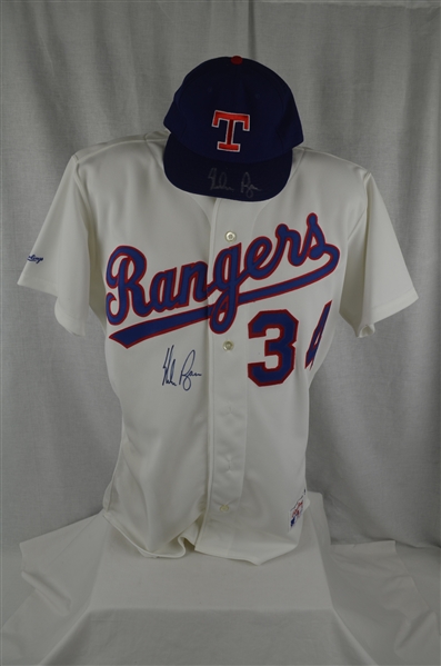 Nolan Ryan Autographed Texas Rangers Jersey & Hat