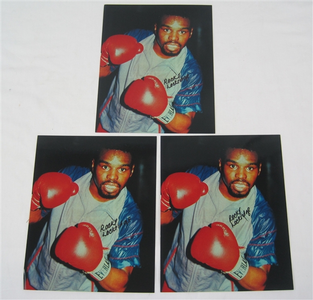 Rocky Lockridge Lot of 3 Autographed 8x10 Photos