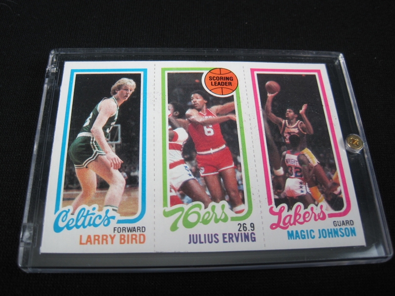 Larry Bird Magic Johnson Julius Erving 1980-81 Topps Rookie Card