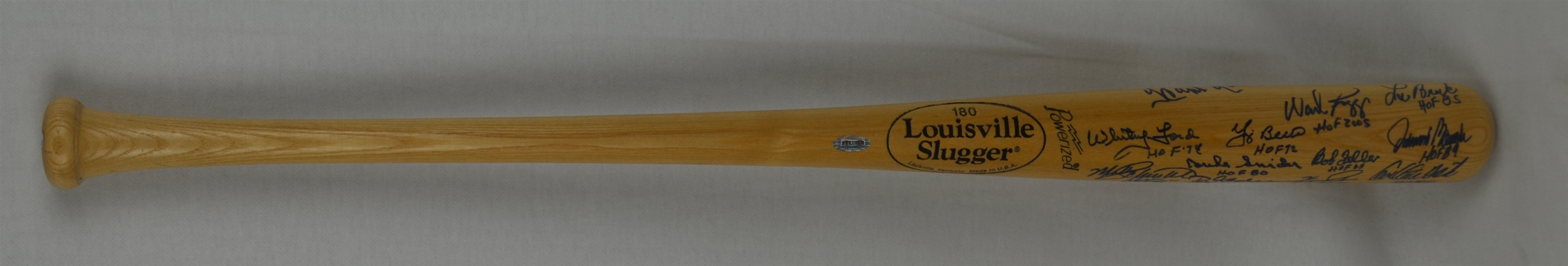 Hall of Fame Autographed Bat w/15 Signatures 