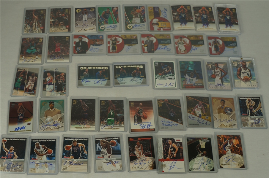 Collection of 41 Topps Certified Autographed NBA Basketball Cards