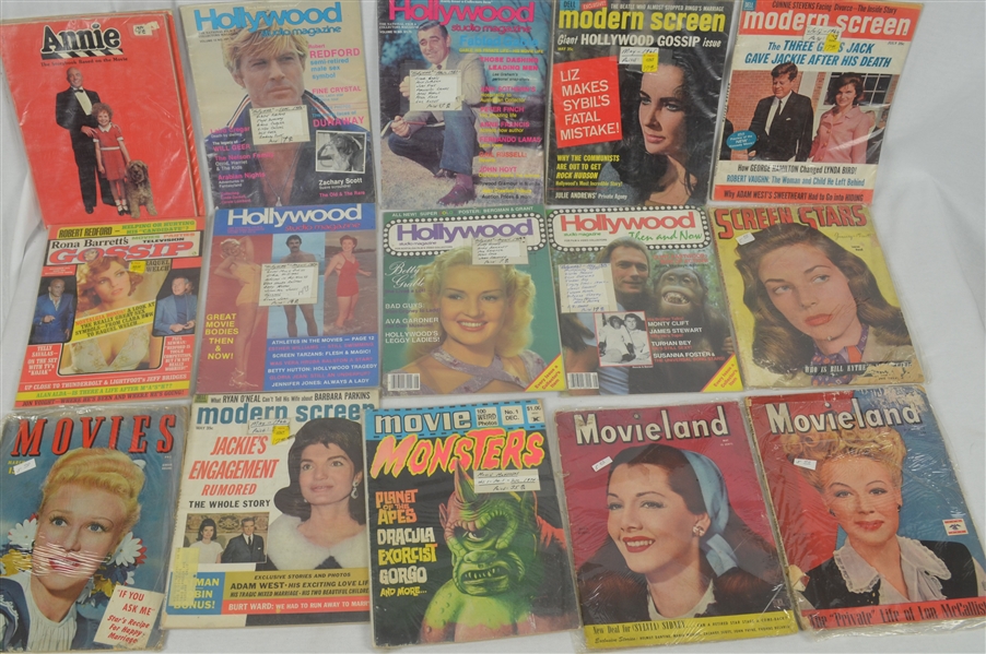 Collection of 16 Hollywood Magazines c. 1960s-1980s