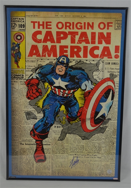 Stan Lee Autographed Captain America Poster 