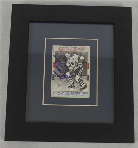 Herb Brooks Team USA Autographed & Framed Card