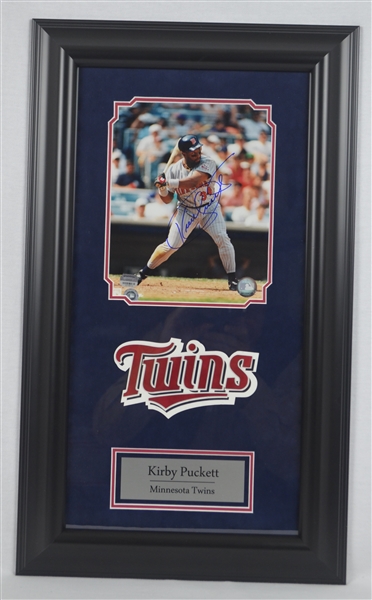 Kirby Puckett Autographed & Framed Photo