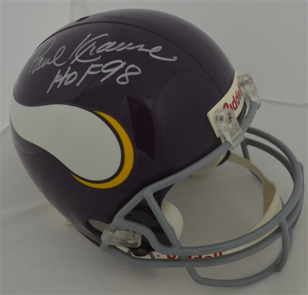 Paul Krause Autographed Minnesota Vikings Full Size Helmet