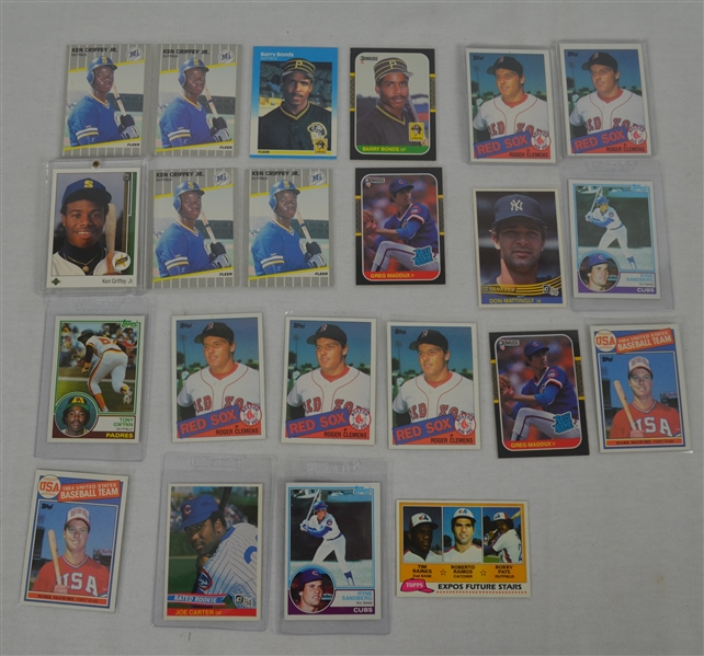 Collection of 22 Rookie Baseball Cards From the 1980s