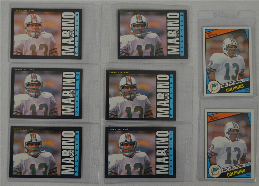 Dan Marino Lot of 8 Rookie & 2nd Year Football Cards