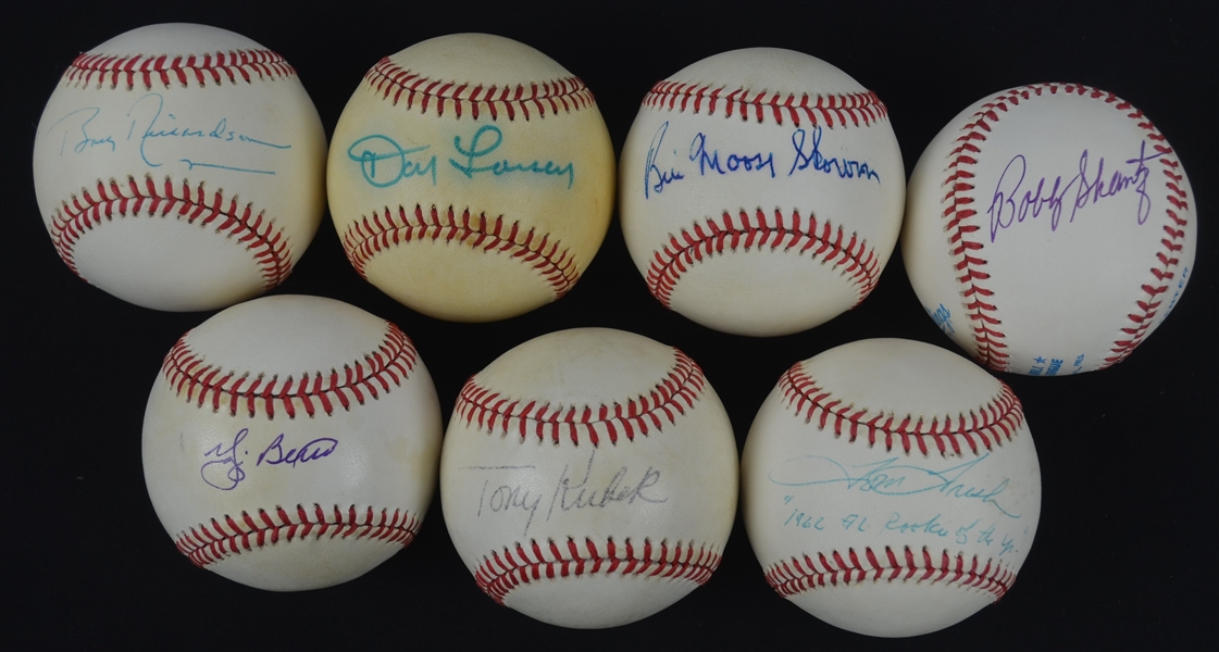 1960s New York Yankees Collection of 7 Autographed Baseballs