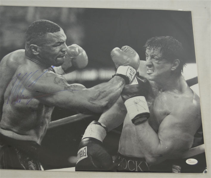 Mike Tyson vs. Rocky Autographed 16 X 20 Photo