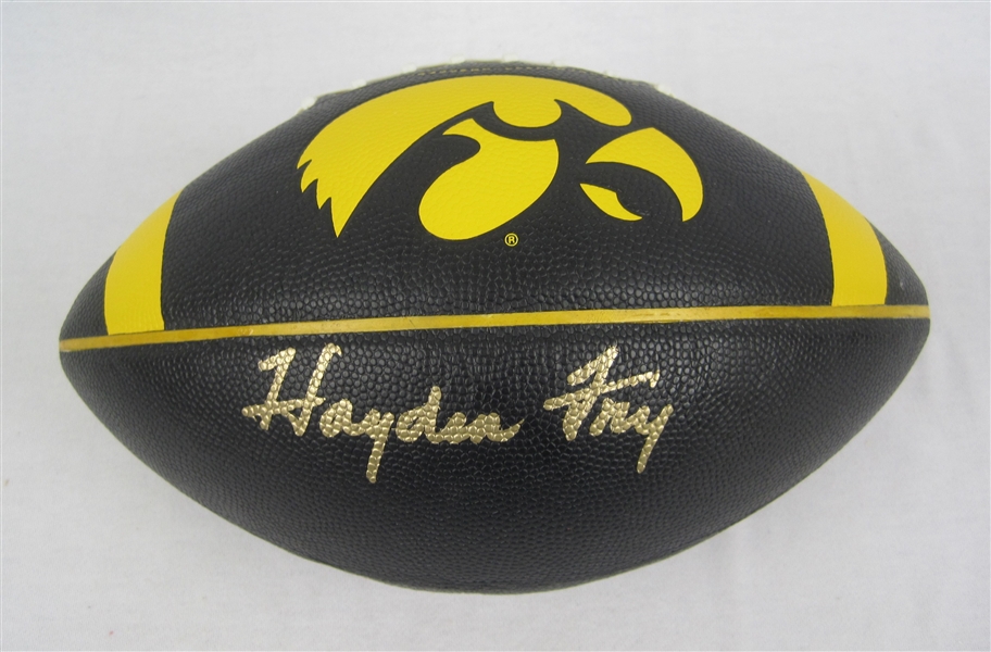 Hayden Fry Autographed Iowa Hawkeyes Special Edition Football