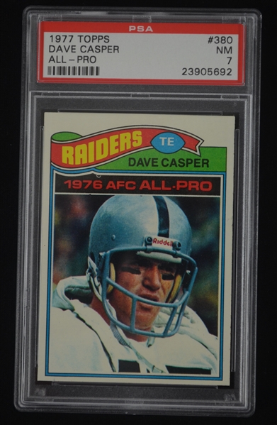 Dave Casper Oakland Raiders HOF 1977 Topps Rookie Card #380 PSA 7