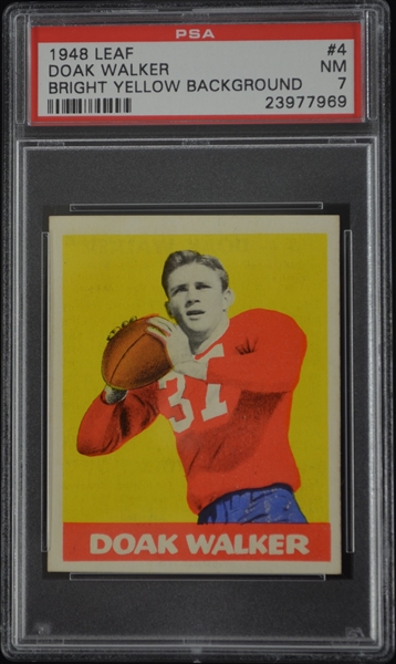 Doak Walker 1948 Leaf Rookie Card #4 PSA 7 *RARE High End*