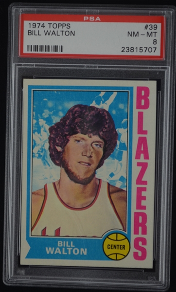 Bill Walton 1974 Topps Rookie Card #39 PSA 8