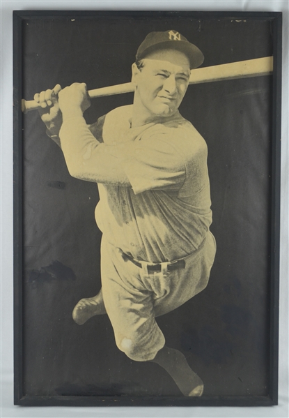 Lou Gehrig Vintage Original Framed Poster