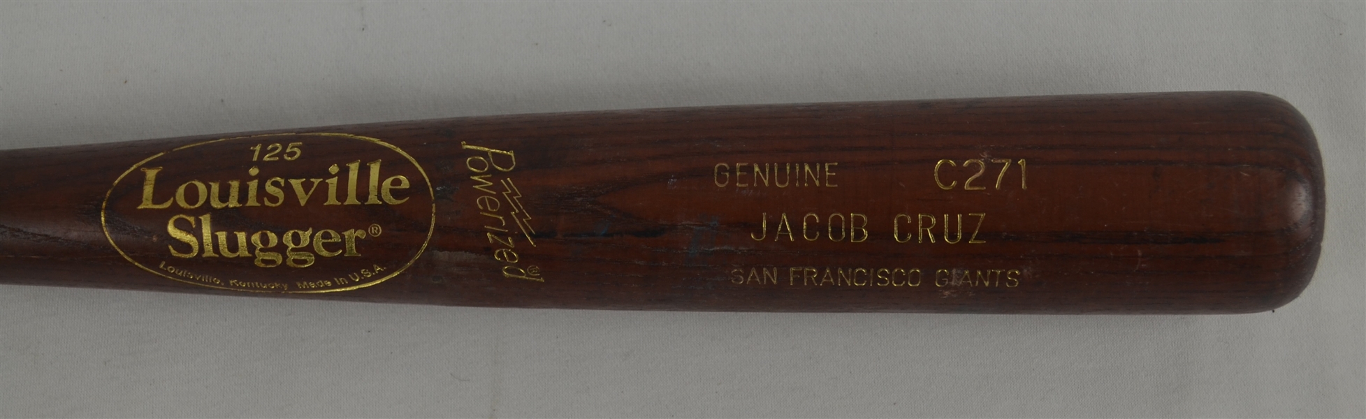 Jacob Cruz c. 1996-98 San Francisco Giants Professional Model Bat w/Heavy Use