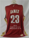 LeBron James Autographed Limited Edition 2004 ROY Jersey UDA #1 of 123