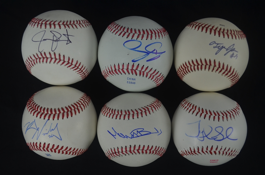 Collection of 6 Rising Star Autographed Baseballs