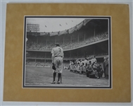 Babe Ruth Original 1948 Retirement Photo Signed by Nat Fein
