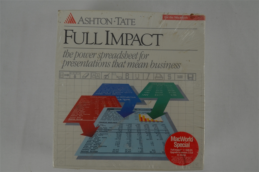 Vintage 1989 Unopened Apple Macintosh Full Impact Program 