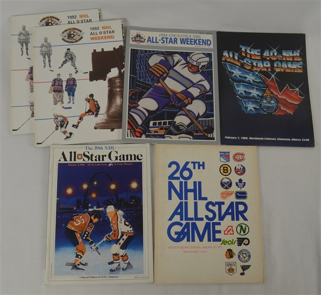 Collection of 1973-1992 NHL All Star Game Programs