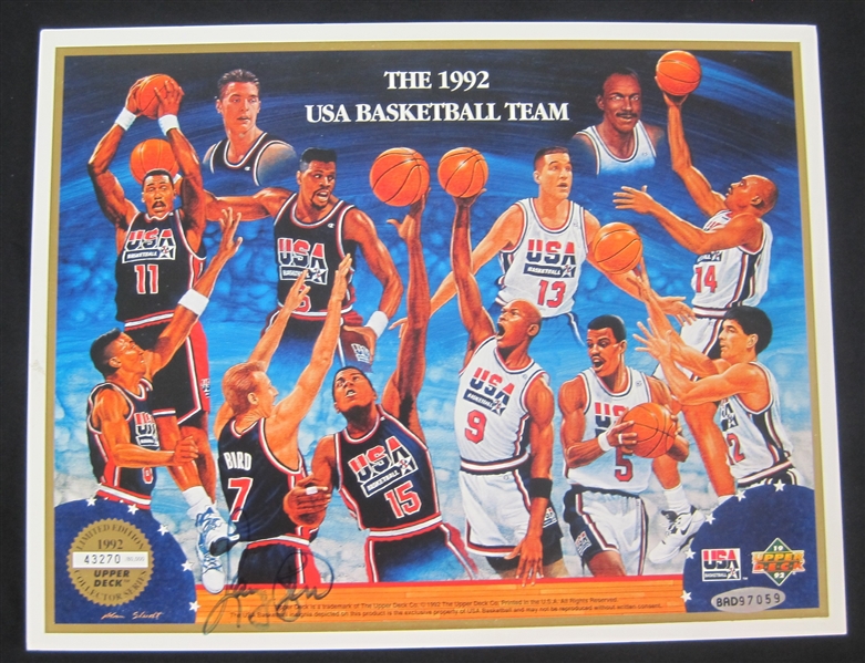 Larry Bird Autographed 1992 Team USA Photo UDA