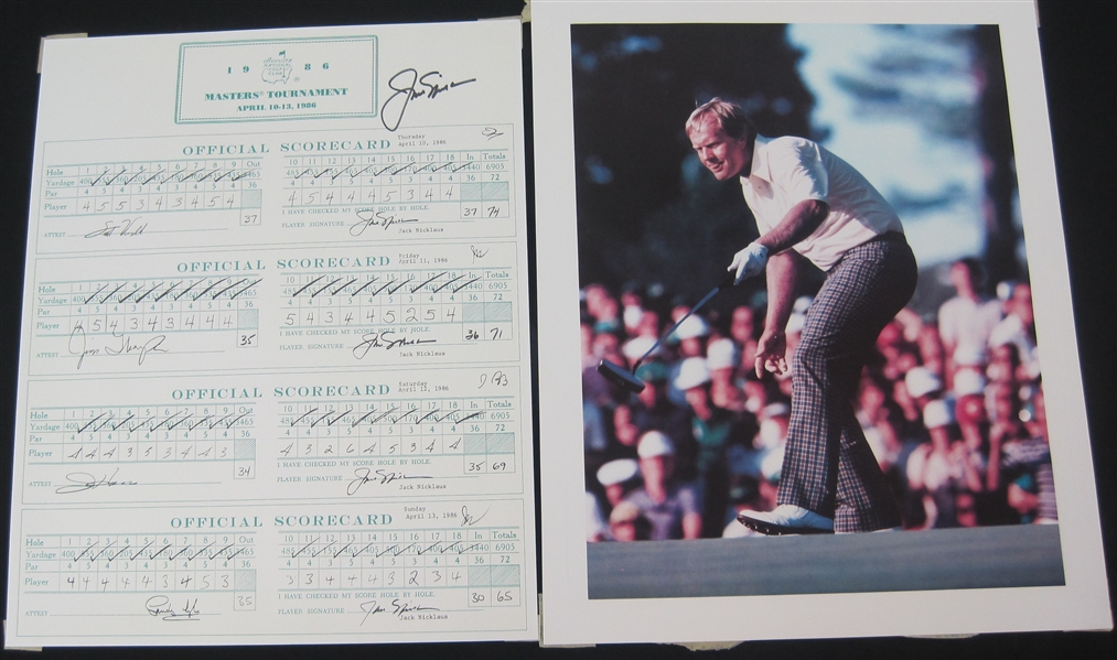 Jack Nicklaus 1986 Autographed Masters Replica Scorecard 