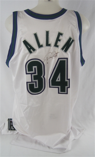 Ray Allen 2000-01 Milwaukee Bucks Professional Model All Star Jersey w/Light Use