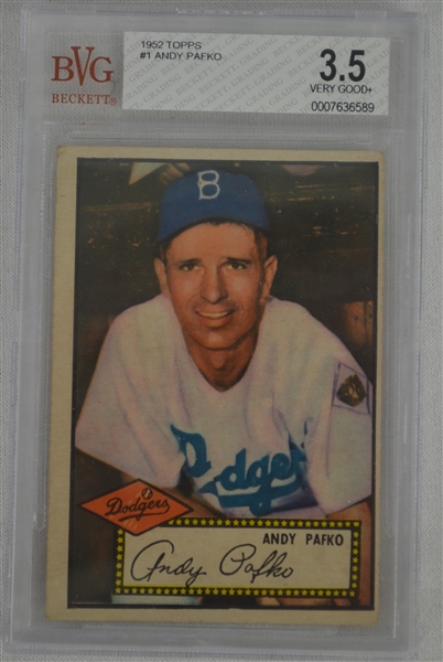 Andy Pafko 1952 Topps Baseball Card BVG 3.5