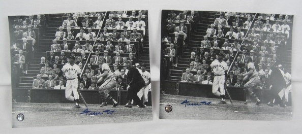 Willie Mays Lot of 2 Autographed 8x10 Batting Photos