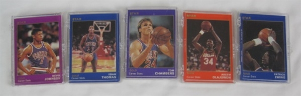 NBA Collection of 5 Limited Edition 1990 Star Co Gold Sets