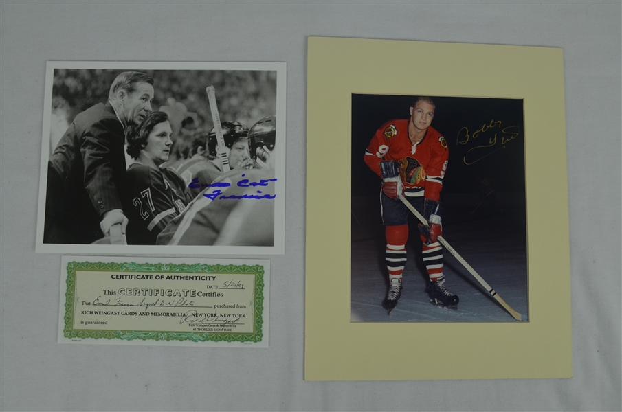 Bobby Hull & Emile “The Cat” Francis Autographed Photos