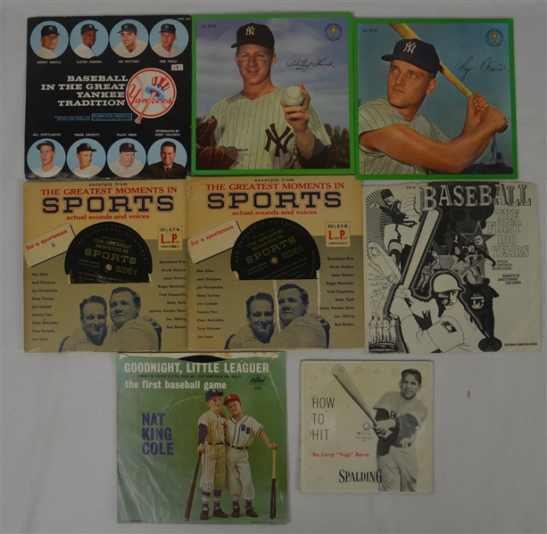 Collection of 8 Vintage Baseball Records