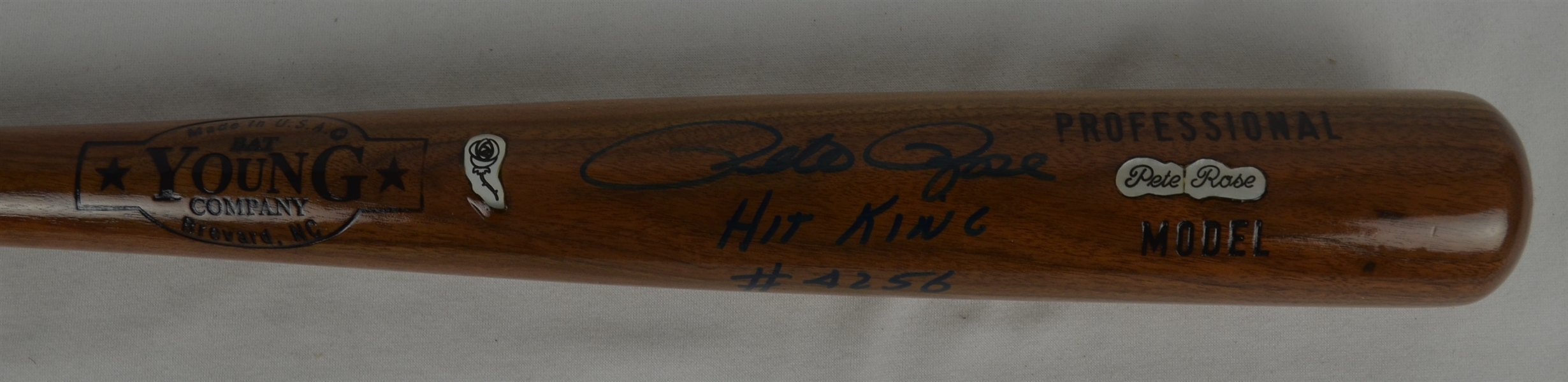 Pete Rose Autographed & Inscribed Hit King Bat