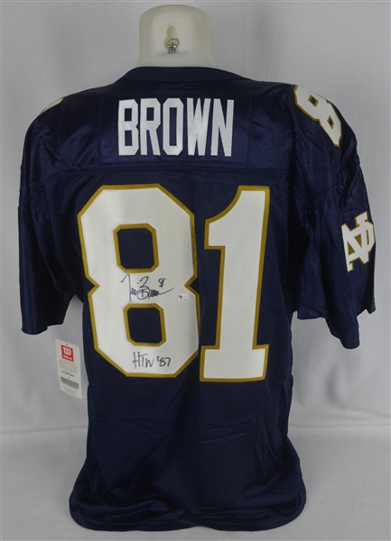 Tim Brown Notre Dame Autographed & Inscribed Jersey