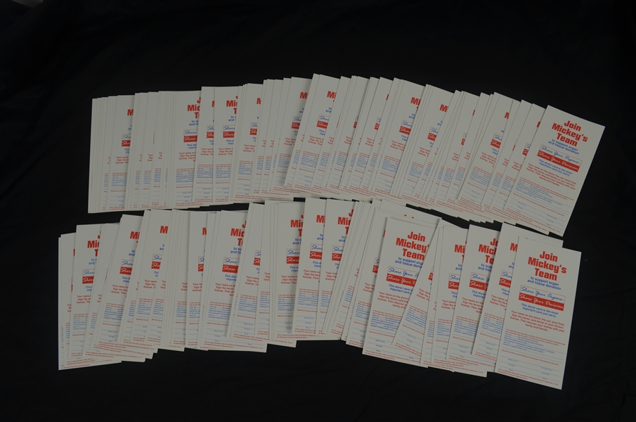 Mickey Mantle Collection of 110 Donor Cards