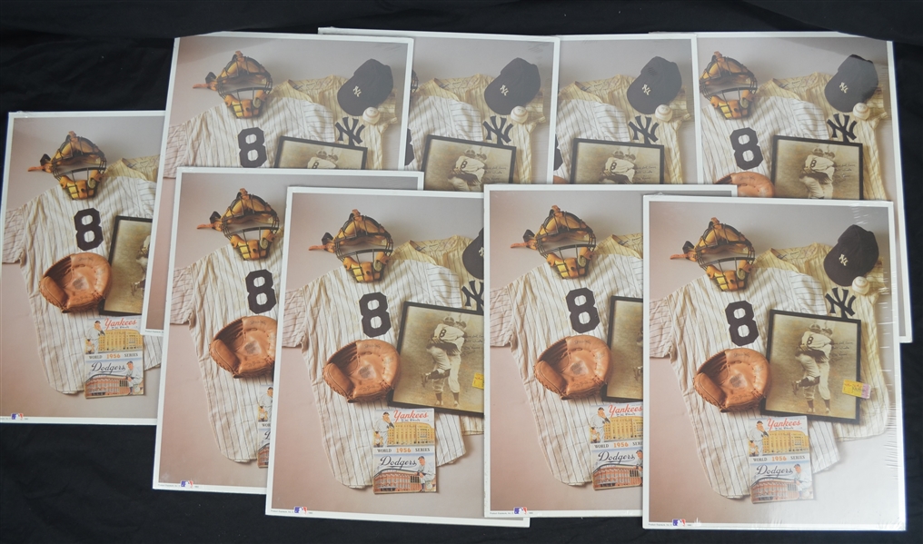 Don Larsen & Yogi Berra Collection of 9 World Series Perfect Game Prints