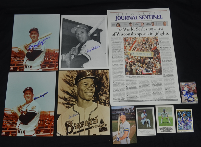 Milwaukee Braves & Brewers Autographed Photos w/Robin Yount