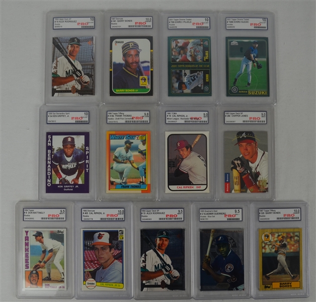 MLB Collection of 13 Graded Rookie Cards
