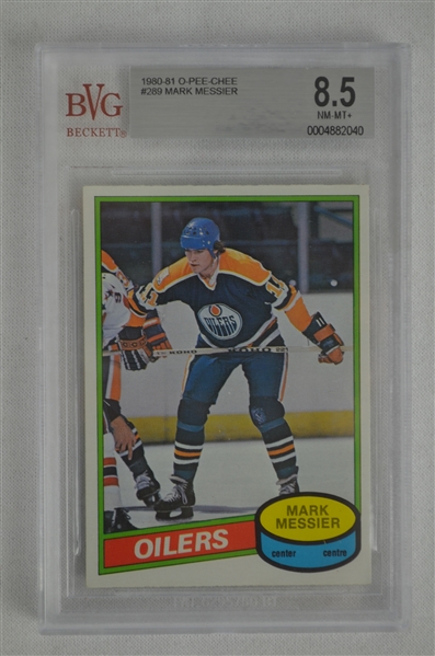 Mark Messier 1980-81 O-Pee-Chee Rookie Card Graded BVG 8.5